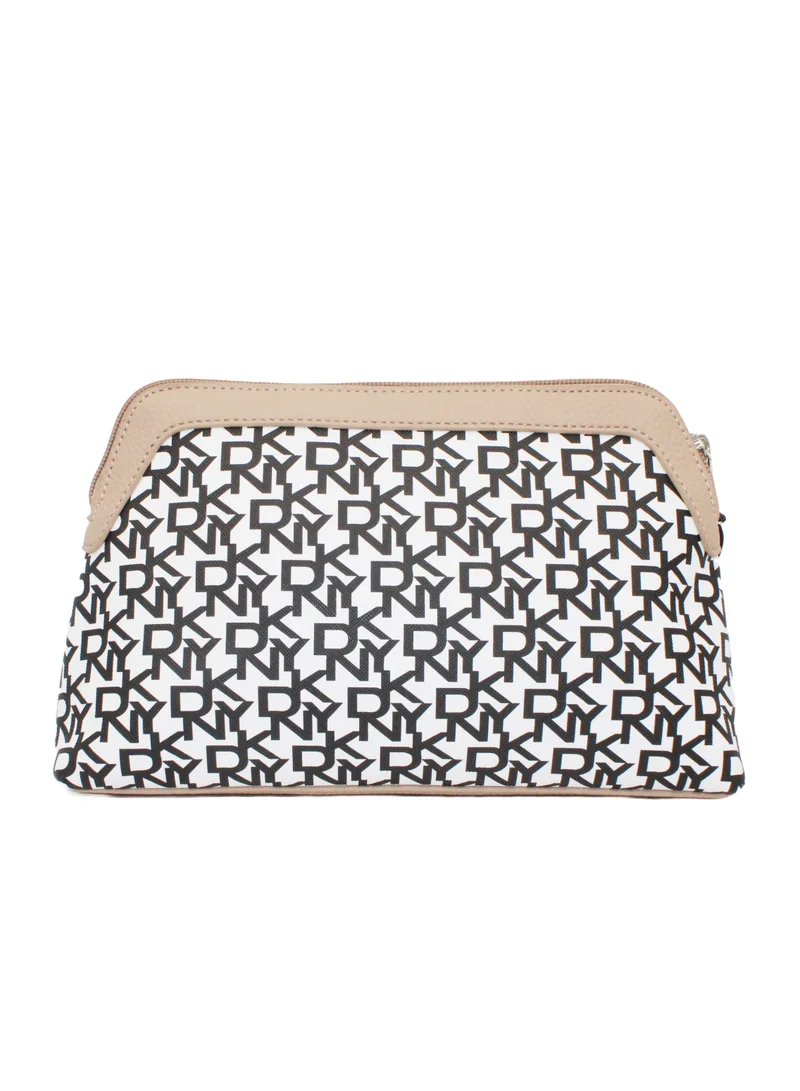 دكني حقيبة مستحضرات التجميل الأصلية من DKNY Signature Stripe، حقيبة مكياج للسفر صغيرة، حقيبة تخزين صغيرة خفيفة الوزن لمستحضرات التجميل، حقيبة مكياج صغيرة، حقيبة أدوات الزينة للسفر