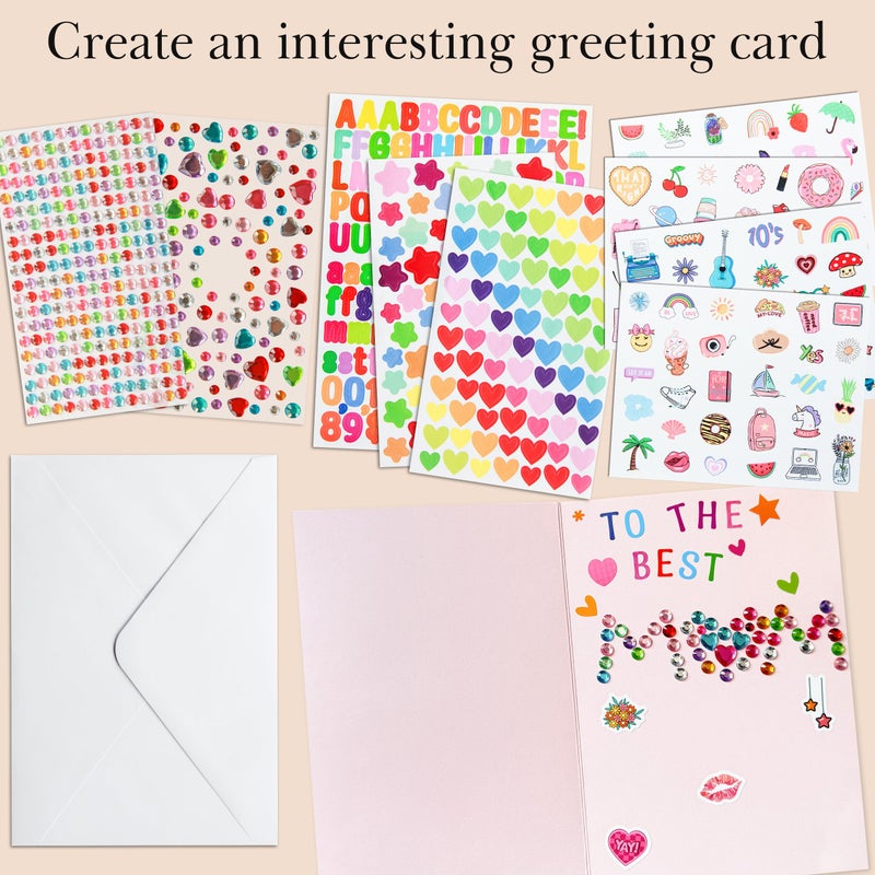 J6&H6 Card Making Kits For Creative people - 30 Blank Greeting Cards And Envelopes with Supplies and Stamp Set-Giftable DIY Greeting Card Set-Perfect for Birthdays Festive Celebrations Christmas Thank You - Image 3