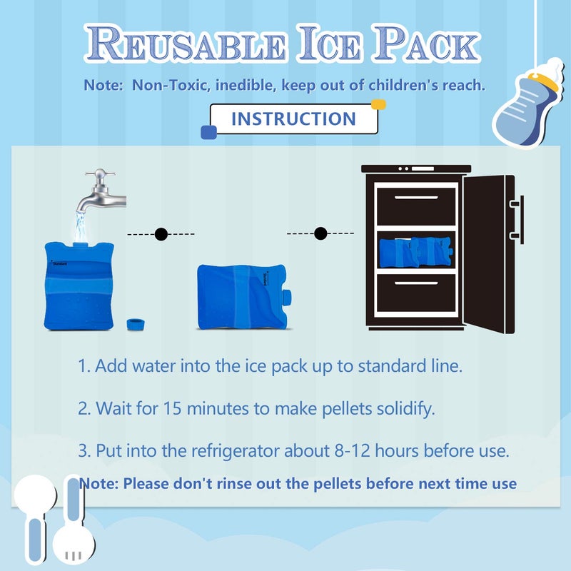 Teamoy Breastmilk Cooler Bag with Ice Pack, Baby Bottles Bag for up to 4 Large 5 Ounce Bottles Without Nipple, Perfect for Working Mom Mother, Black - Image 5