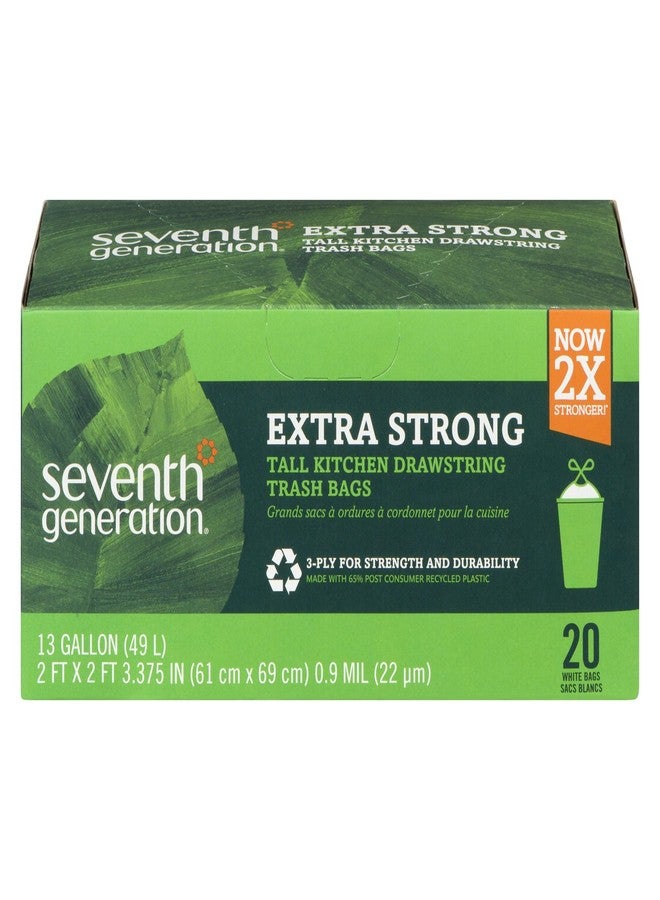 Seventh Generation, Drawstring Kitchen Trash Bags 13 gal, 20 count - Image 1