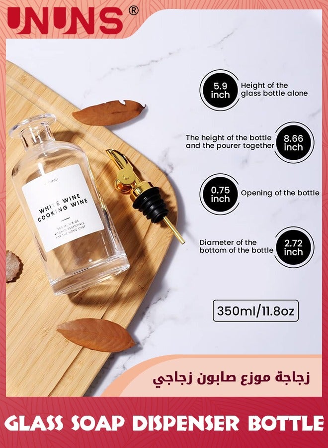 UNUNS Olive Oil Dispenser Set,Glass Oil Bottles for Kitchen,500ml Oil Dispenser with Labels and 1 Funnel,Olive Oil Bottle Coffee Syrup Dispenser,Set of 2 - Image 4