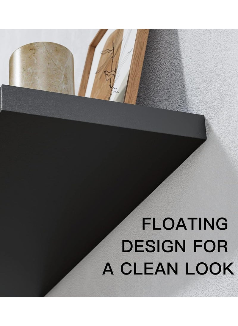 Roman Gifts - 6 Pcs Set of Floating Shelves for Wall Decor Wall Shelves for Bedroom Storage Large Deep Wall Mounted Shelves for Bathroom Towels Laundry Living Room Kitchen Closet - Image 1