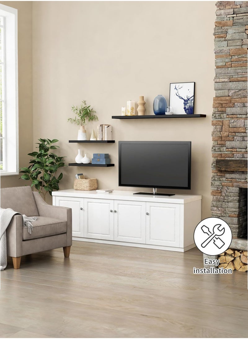Roman Gifts - 6 Pcs Set of Floating Shelves for Wall Decor Wall Shelves for Bedroom Storage Large Deep Wall Mounted Shelves for Bathroom Towels Laundry Living Room Kitchen Closet - Image 1