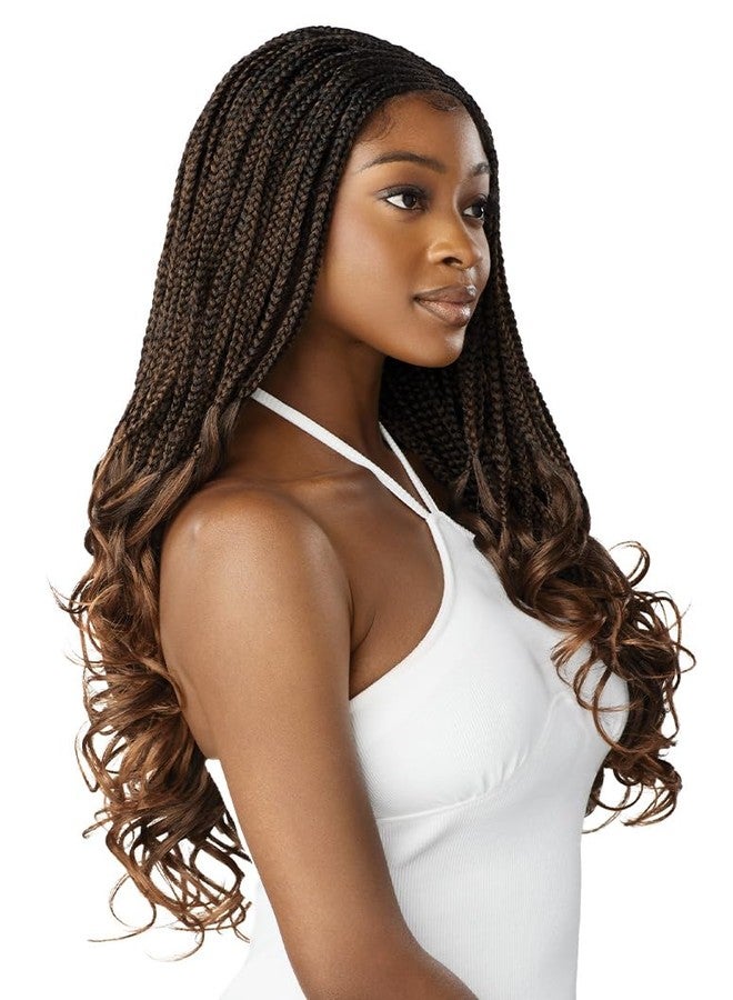 Outre - 4x4 Lace Front Wig - MIDDLE PART FRENCH CURL BOX BRAIDS 26" (1 JET BLACK) - Image 3