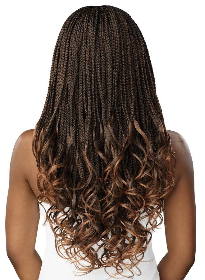 Outre - 4x4 Lace Front Wig - MIDDLE PART FRENCH CURL BOX BRAIDS 26" (1 JET BLACK) - Image 4