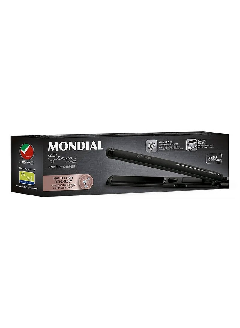 Mondial Mondial Glam Pro Hair Straightener - Black, P-27ME 1 pcs  - Image 1