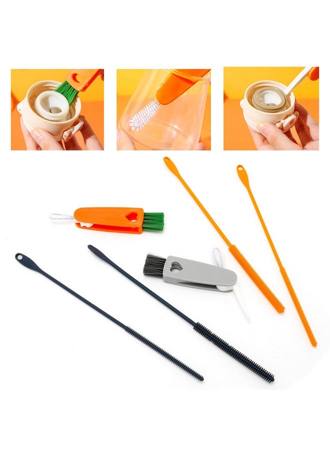 tokerut 6 Pack Reusable Silicone Straw Brush, 9.45 Inches Extra Long Straw Cleaner and Tumbler Lid Brush, 6mm & 8mm Straw Detail Cleaning Brush Straw Cleaning Tool for Bottle Caps, Straws, Pipe, Tubes - Image 5