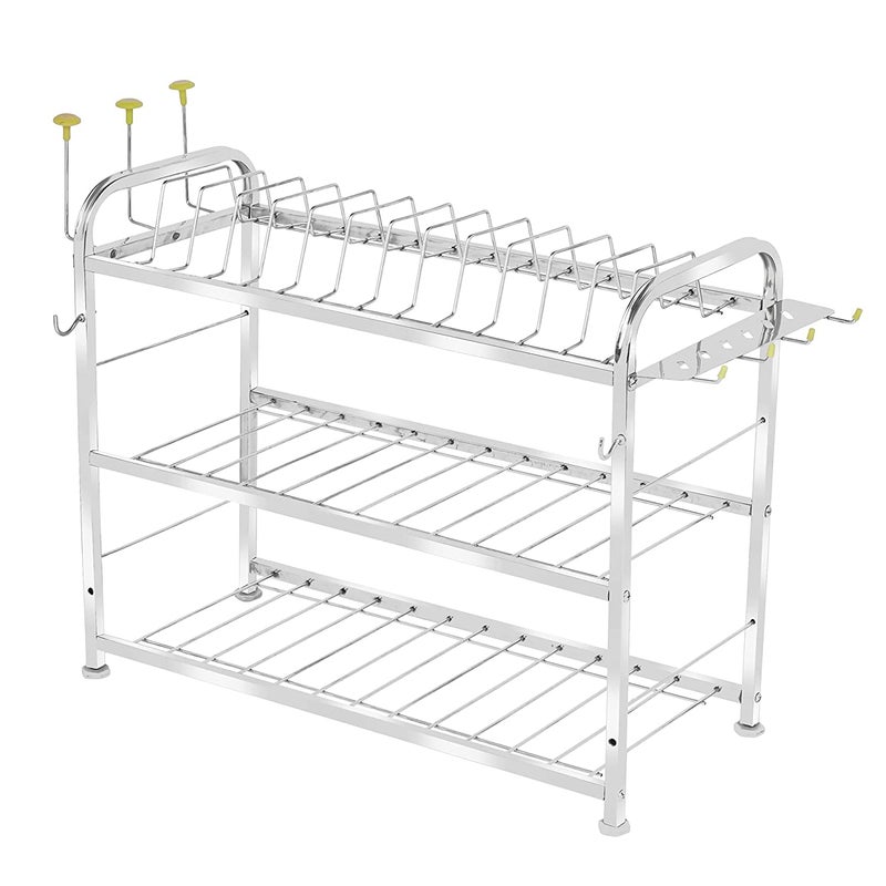 FB Fortune Blu Fortune Blu Wall Mount Kitchen Utensils Dish Rack Stainless Steel Utensil RackStand Dish StandHolder Kitchen Organizer Utensils Rack with Plate Cutlery Stand 18 x 21 - Image 5