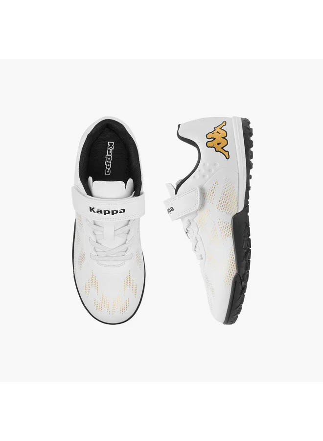 Kappa Boys' Logo Print Football Shoes with Hook and Loop Closure