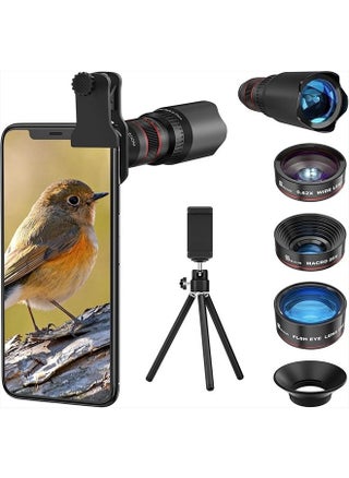 Selvim Phone Camera Lens Phone Lens Kit 4 in 1, 22X Telephoto Lens, 235° Fisheye Lens, 0.62X Wide Angle Lens, 25X Macro Lens, Compatible with iPhone 7 8 11 pro max X XS XR Android Samsung - pzsku/Z91D7E8EF3CCB89B2E89EZ/45/_/1678361313/7b5bce2a-cf5c-4867-b153-c9b3c8c15260