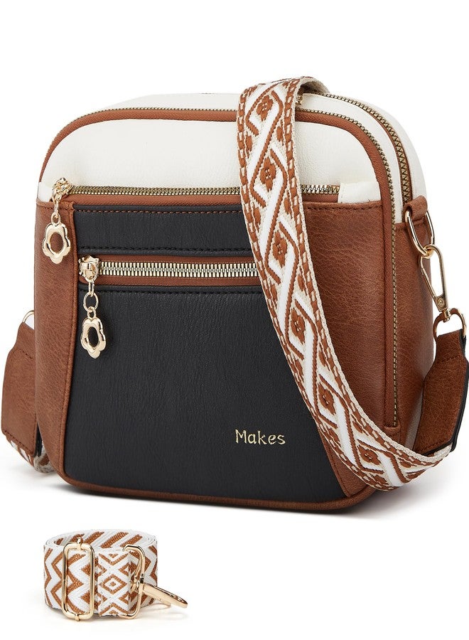 Makes Crossbody Purse for Women Small Crossbody Bags Trendy Vegan Leather with 2 Adjustable Shoulder Straps - Image 1