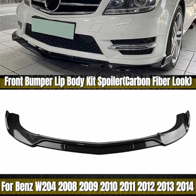 AUSMILA Front Bumper Lip Spoiler for Mercedes-Benz W204 C Class C200 C250 C300 2008-2014 Sport Version - Image 2