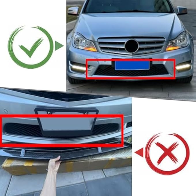 AUSMILA Front Bumper Lip Spoiler for Mercedes-Benz W204 C Class C200 C250 C300 2008-2014 Sport Version - Image 4