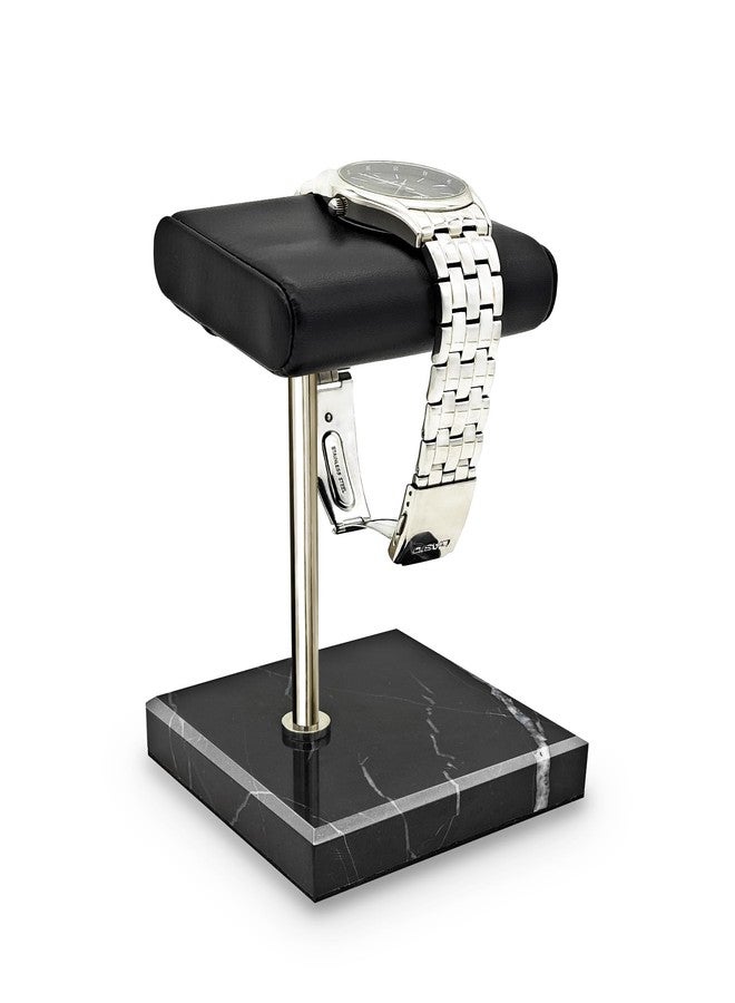 CHADWICK Watch Stand Marble Base, Handcrafted Watch Display Stand, Watch Holder for Men with PU Leather Tray, Watch Rack for Watch, Bracelet, Men's Gift on Father's Day, Christmas - Image 1
