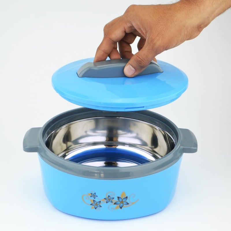RAMILA Insulated Hot Box Casserole, Stainless Steel Inner, Blue - Image 1