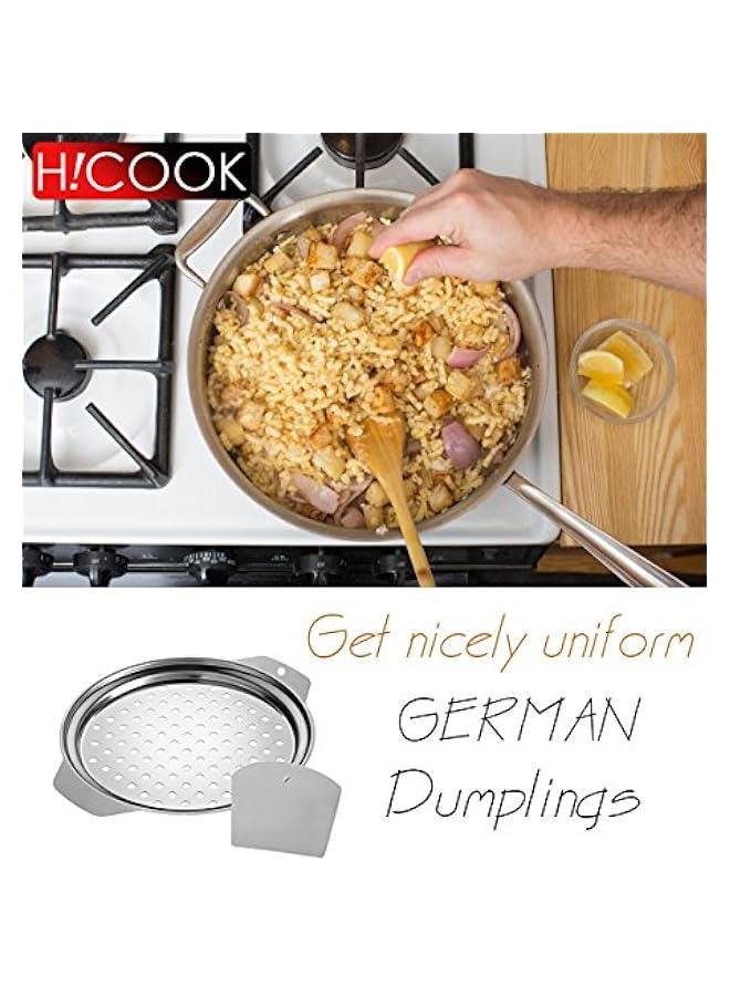 Stainless Steel Spaetzle Maker Lid with Scraper Traditional German Egg Noodle Maker Pan Pot Spaghetti Strainer - Image 4