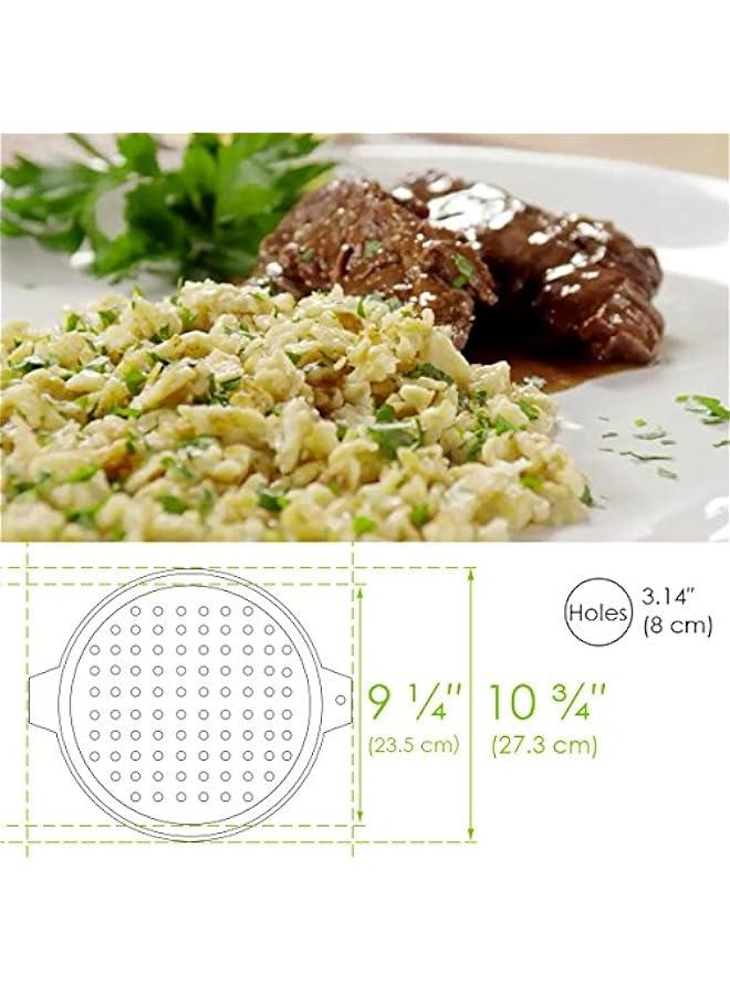 Stainless Steel Spaetzle Maker Lid with Scraper Traditional German Egg Noodle Maker Pan Pot Spaghetti Strainer - Image 5