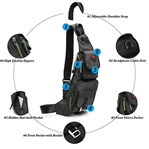 NICGID Sling Bag Chest Shoulder Backpack Crossbody Bags Casual Daypack for Men Women - Image 4
