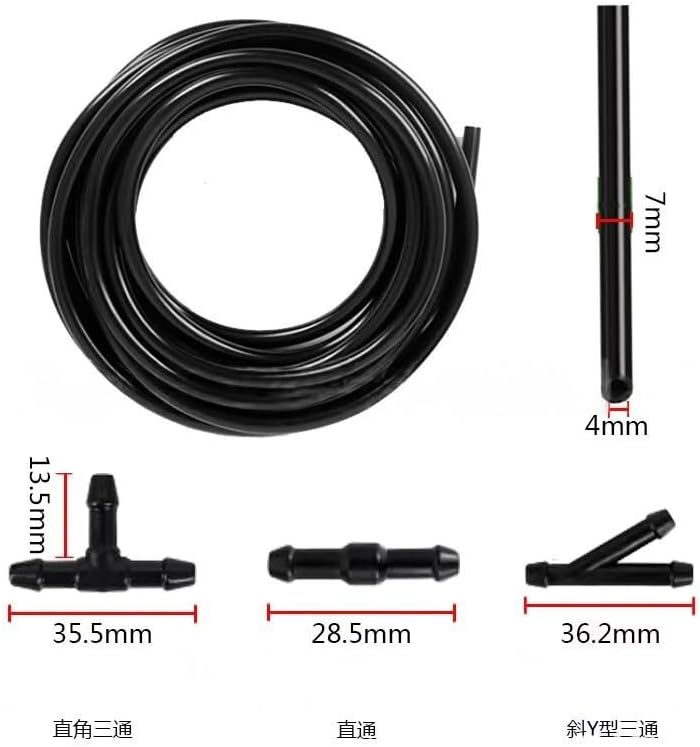 Bukela Wiper Sprayer, Universal Double-Hole Windshield Washer Nozzle Kit with Hose and Connectors, Easy-Install Nylon Sprayer for Most Cars, Direct Replacement for Faulty Nozzles - Image 5