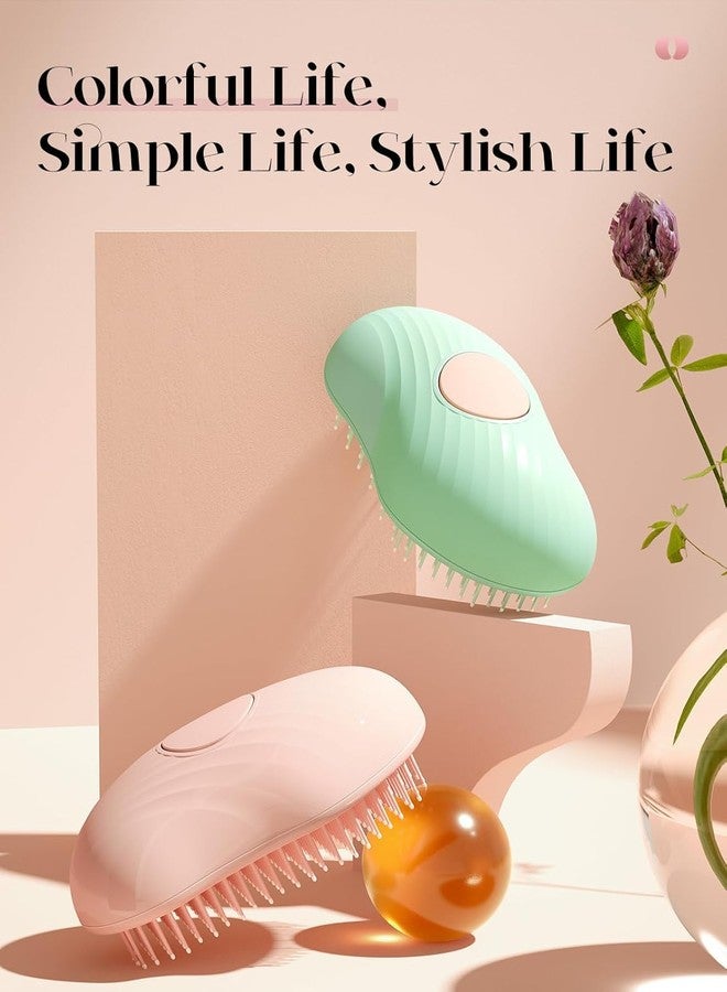 تايني ديل فرشاة شعر صغيرة للنساء، فرشاة تنظيف ذاتي سهلة التنظيف بزر واحد، رأس مستدير للتدليك، شعيرات قابلة للسحب لإزالة الشعر وتنظيفه بسهولة - Image 5