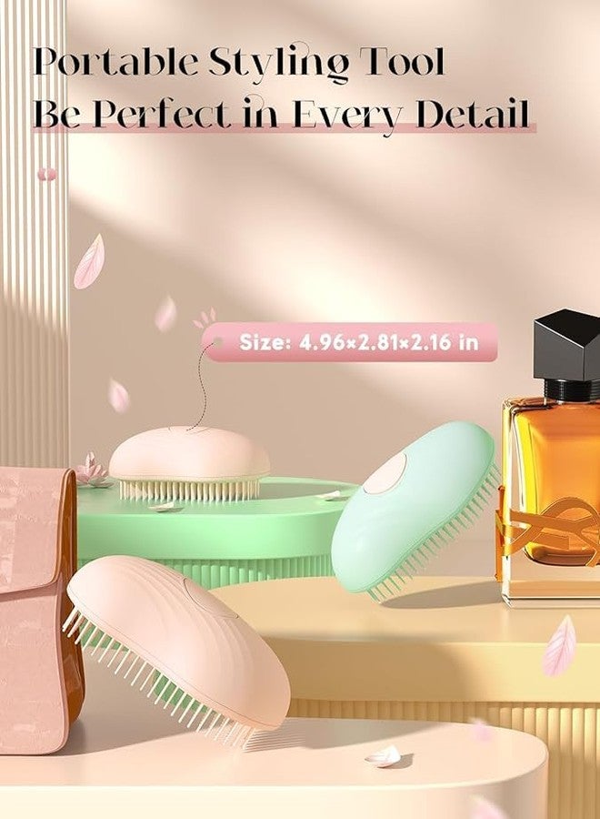 تايني ديل فرشاة شعر صغيرة للنساء، فرشاة تنظيف ذاتي سهلة التنظيف بزر واحد، رأس مستدير للتدليك، شعيرات قابلة للسحب لإزالة الشعر وتنظيفه بسهولة - Image 4