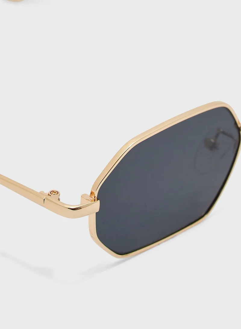 Seventy Five Sleek Heptagon Sunglasses