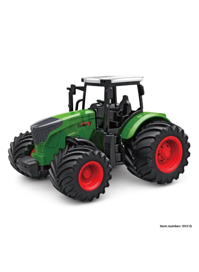 Electric Remote Control Farmer Engineering Vehicle Large Alloy Tractor Harvester Fertilizing Transport Toy Children's Loading Vehicle-Color:Wide Wheel Plastic Sliding Farmer Car 9931k  - Image 1