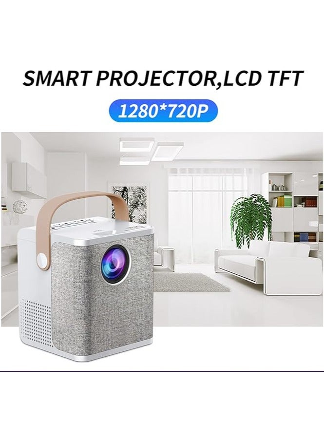 Portable LCD LED Projector Android 7.1 Home Theater with 2.4G/5G Dual-Band WiFi, BT 4.0, Wireless Mirroring, HD AV USB TF Card Input, 3.5mm Audio Out, Remote Control  - Image 2