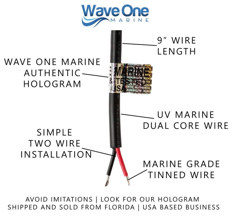 Wave One Marine Dual Color LED Boat Spreader Light Deck Flood Beam Stainless Hardware & Bracket IP68 Waterproof Multicolor Bright High Lumen Output (White Housing, White & Blue) - Image 4