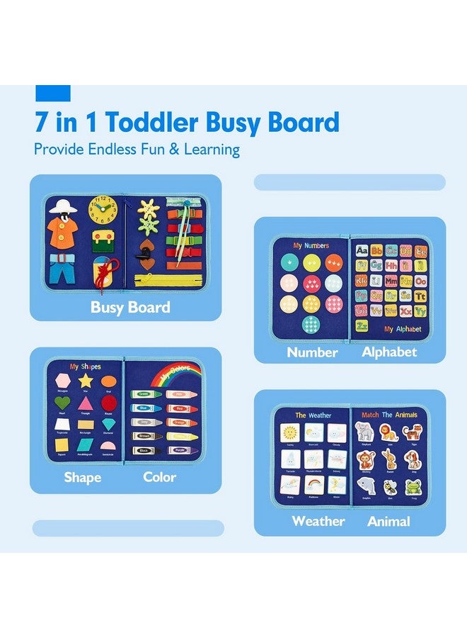 BeFunky BeFunky Toddler Busy Board Book - Montessori Toys for 2+ Years, Birthday Gift - 7 in1 Preschool Learning Activities with Life Skills,Alphabet,Number,Shape,Color,Animal,Weather - Image 2