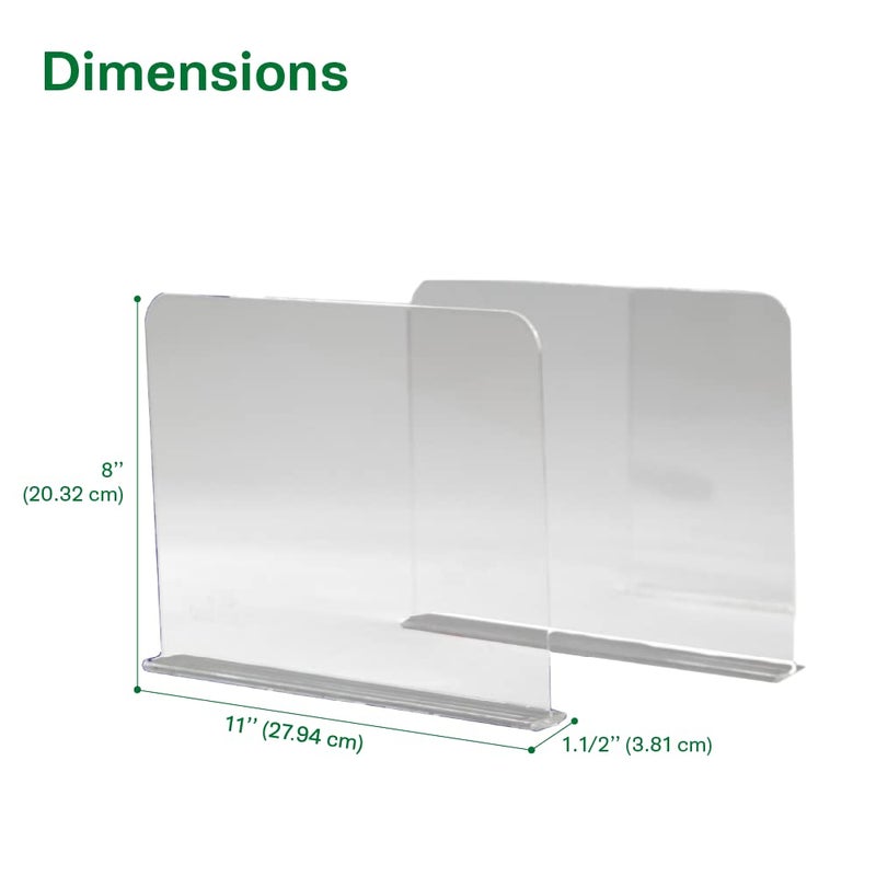 Bee Neat Closet Organization with Acrylic Clear Shelf Dividers - Closet Shelf Organizer for Clothes, Towels, Sweaters, Purses, and Books - Shelf Separators - 2 Pack (8" Tall 11 â…" Deep) - Image 5