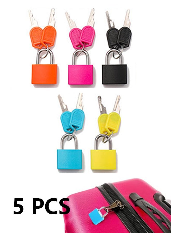 Suitcase Locks with Keys, 5pcs Metal Padlocks Luggage Locks Small Luggage Padlocks Multicolor Locker Lock for Suitcase Backpack Gym Locker Jewelry Box - Image 1