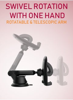 Moxedo Moxedo Car Mount Phone Holder Adjustable Telescopic Arm Windshield/Dashboard 360 Rotation Suction Cup  - Image 4