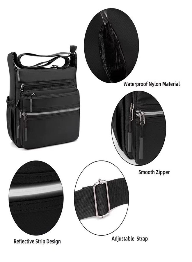 Mudono Messenger Bag for Men Nylon Waterproof Shoulder Bag Large Multi-pocket Crossbody Bag Daily Travel Work Bag Lightweight Satchel - Image 5