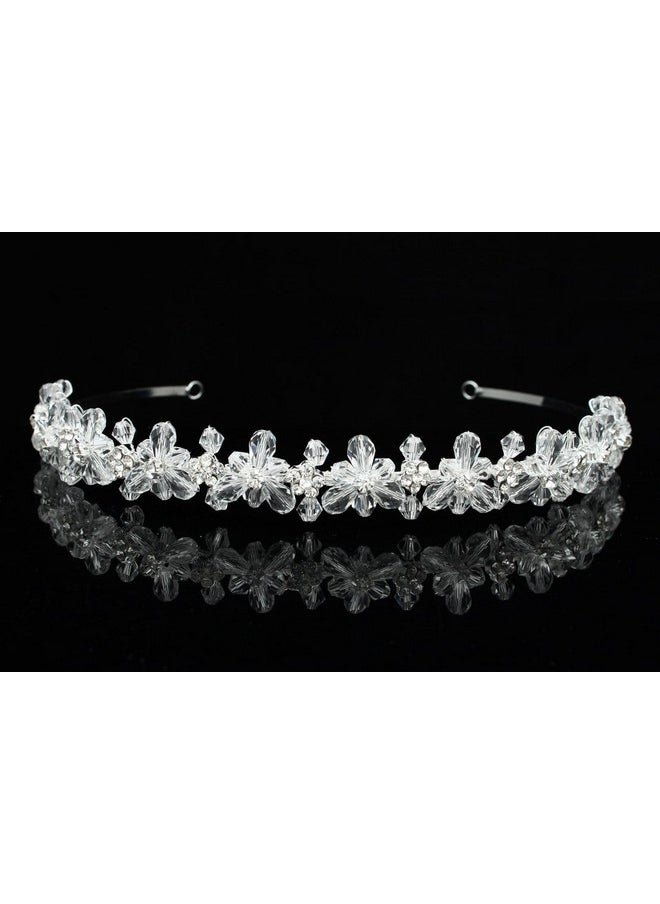 SAMKY Bridal Wedding Tiara Rhinestone Crown Crystal Headpiece Bride'S Hair Accessories  - Image 4