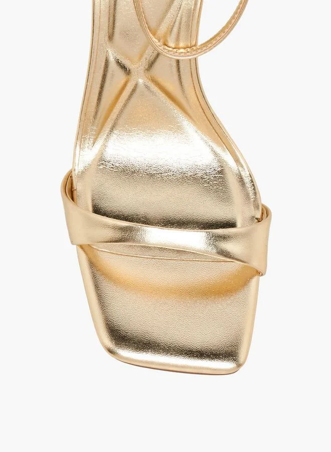 Celeste GOLD Women Stiletto Heel Ankle Strap Sandals Ramadan Collections for Women | Best Price UAE