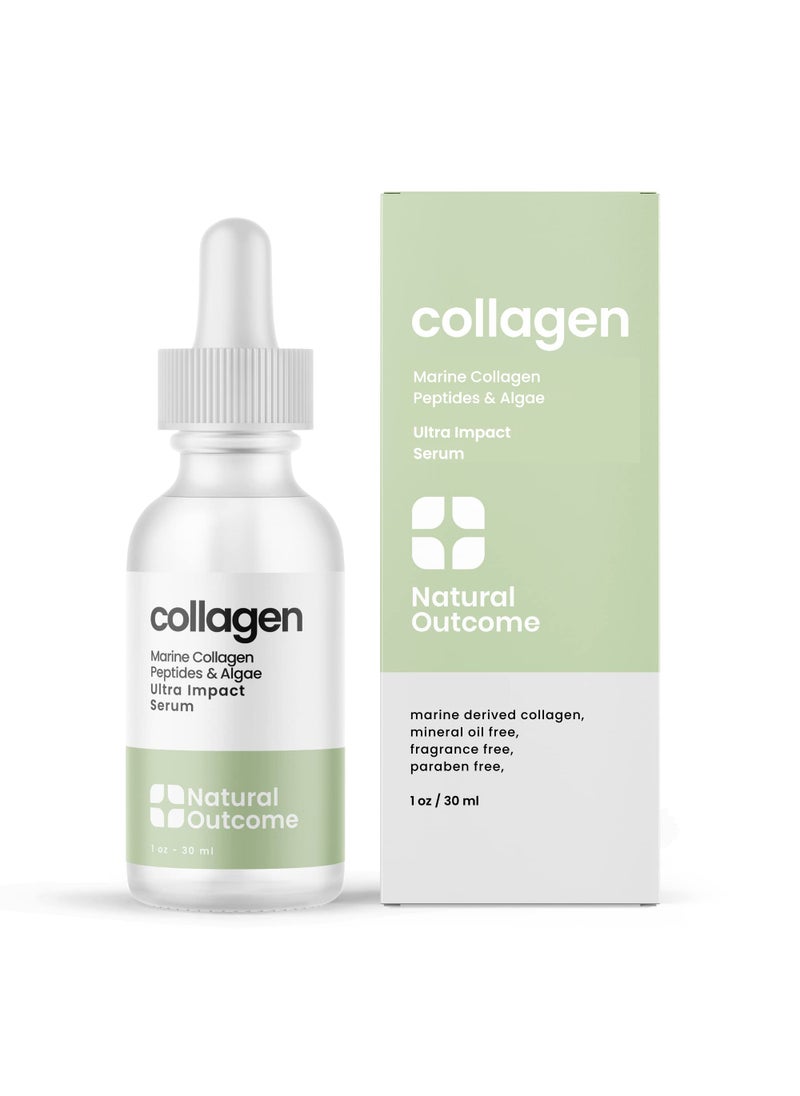 natural outcome - Collagen Serum For Face by Natural Outcome Skin Care - Ultra Impact Marine Collagen Peptides Serum for Face - Facial Moisturizer Anti Aging Serum Gel for Firming, Lifting and Reducing Wrinkles, 1 oz - Image 1