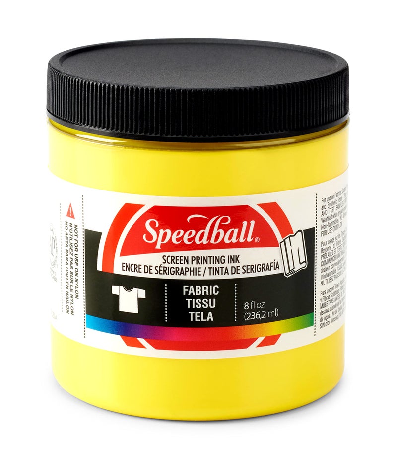 Speedball Fabric Screen Printing Ink 8Ounce Yellow for TShirt and Silkscreen Printmaking