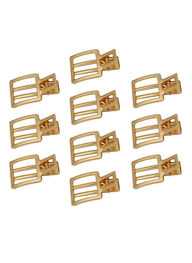lasenersm 10 Pieces Square Metal Alligator Hair Clips Duckbill Hair Clips Alligator Hair Barrette Crocodile Hair Clips Hairpin Clip Hair Accessories Golden  - Image 1