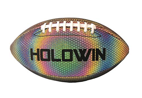 HW HOLOWIN Holographic Luminous Light Up Rugby Balls Reflective Football for Night Games & Training, Glowing in The Dark, Great American Football Gifts for Men - Image 4
