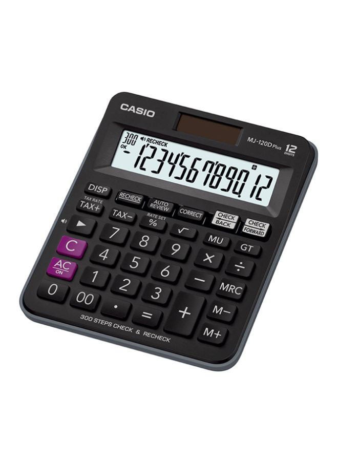 كاسيو آلة حاسبة مالية وتجارية بشاشة سعة 12 رقماً طراز MJ-120D Plus-BK أسود - Image 1