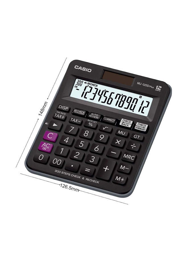 كاسيو آلة حاسبة مالية وتجارية بشاشة سعة 12 رقماً طراز MJ-120D Plus-BK أسود - Image 3