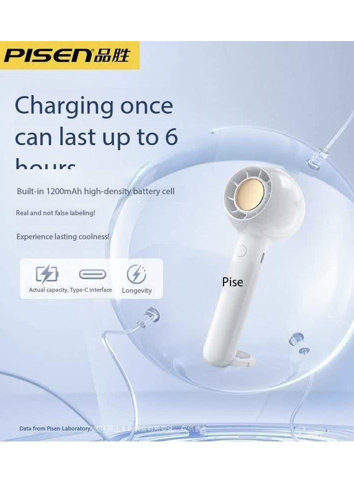 بايزن : مروحة محمولة قابلة للشحن من PISEN – مروحة صغيرة محمولة مع سرعة متغيرة لا نهائية، مروحة شخصية قابلة للشحن عبر USB مثالية للمنزل، المكتب والسفر - Image 1