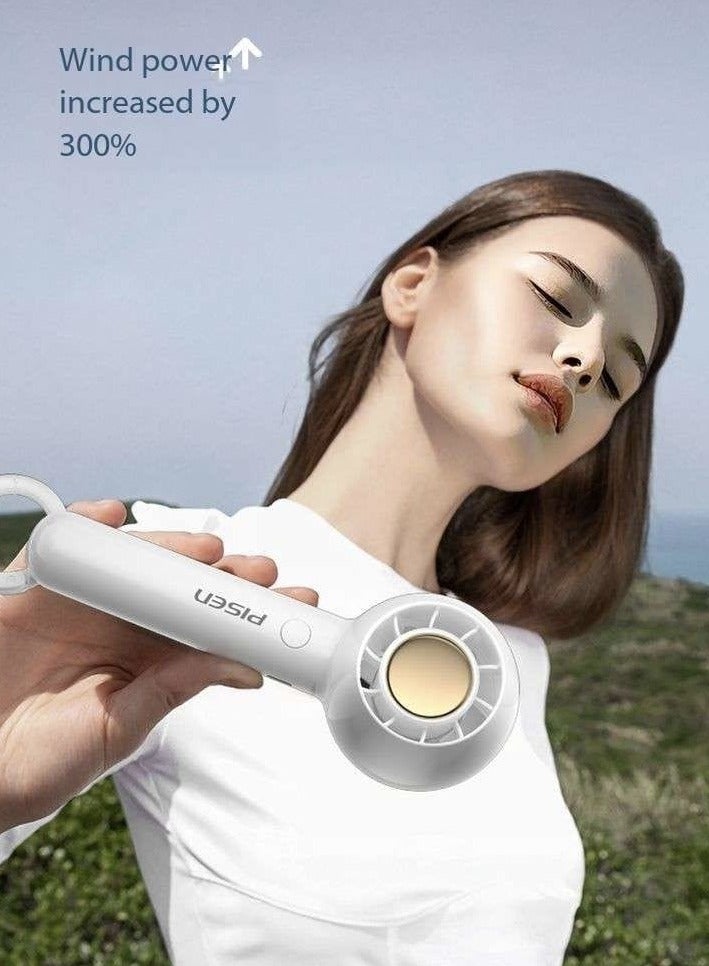بايزن : مروحة محمولة قابلة للشحن من PISEN – مروحة صغيرة محمولة مع سرعة متغيرة لا نهائية، مروحة شخصية قابلة للشحن عبر USB مثالية للمنزل، المكتب والسفر - Image 5
