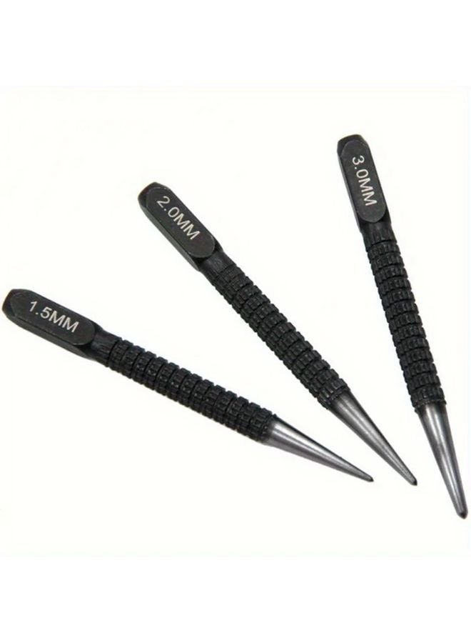 3pcs High Carbon Steel Center Punch Set Anti Skid Metal Wood Marking Drilling Tool - Image 2