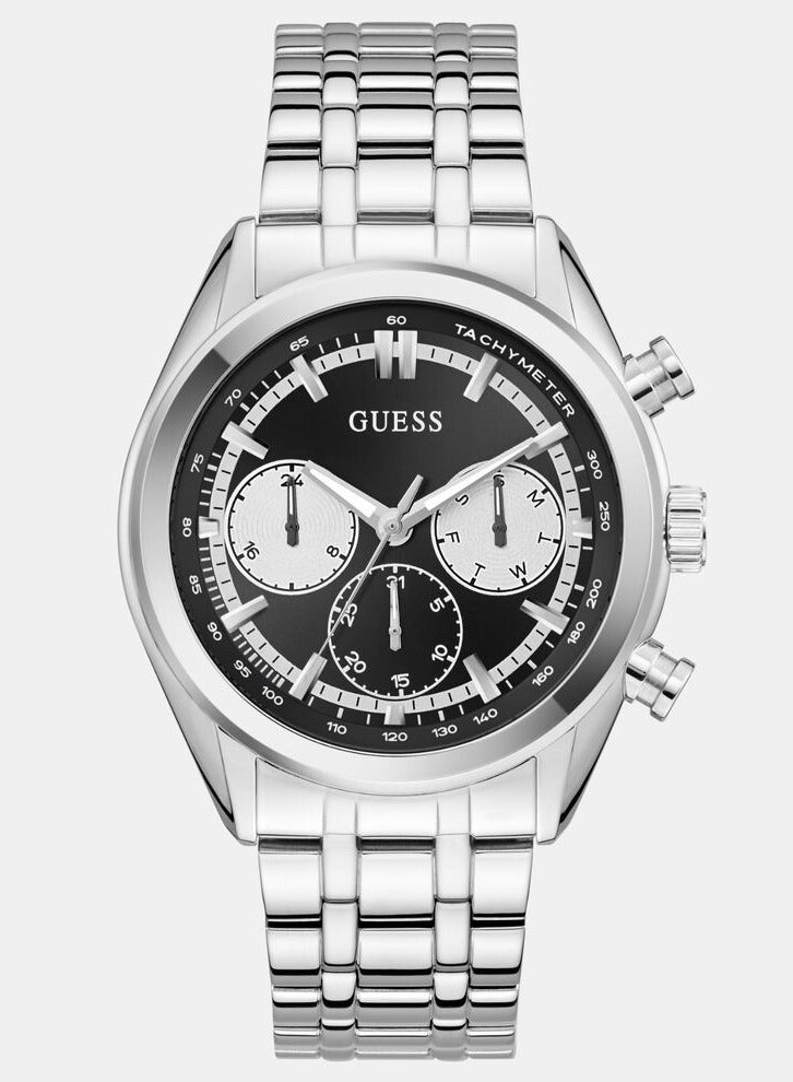 GUESS Mens Silver Tone Multi-function Watch - Image 1