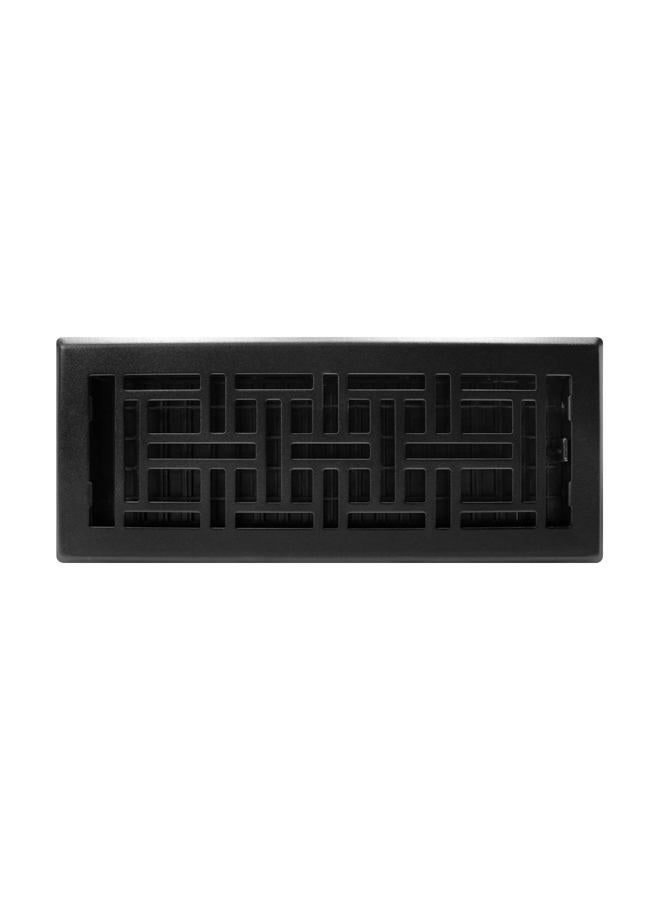 Decor Grates (4-Pack) AJH412-BLK Oriental Floor Register, 4x12 Inches, Textured Black Finish - Image 2