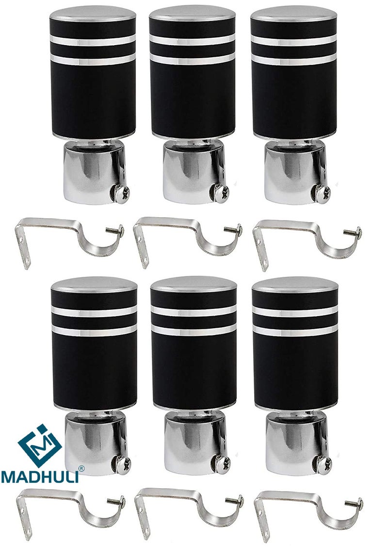 Madhuli Stainless Steel Curtain Finial with Brackets - Pack of 6 - Image 1