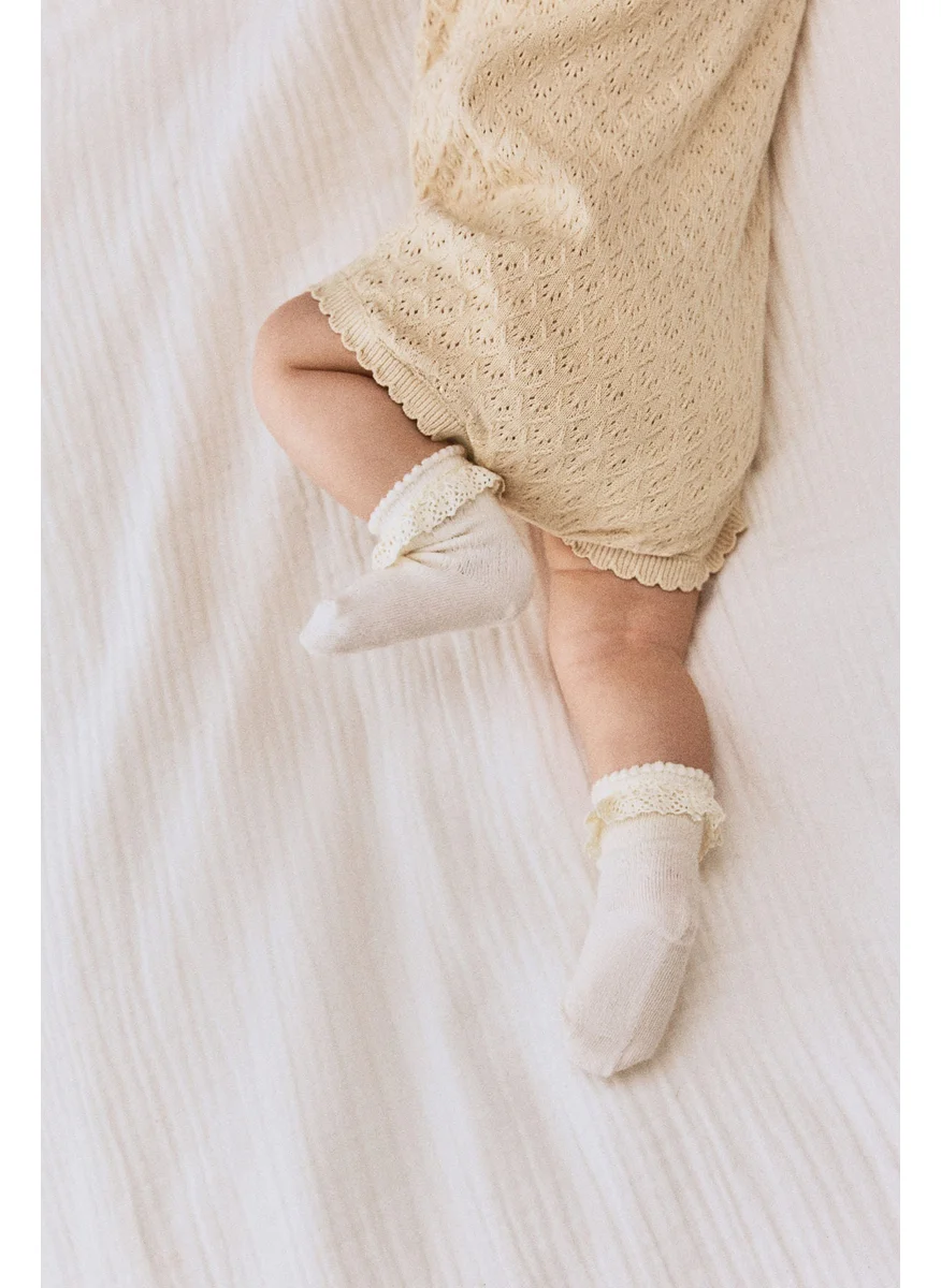 H&M Pointelle-Knit Cotton Romper Suit