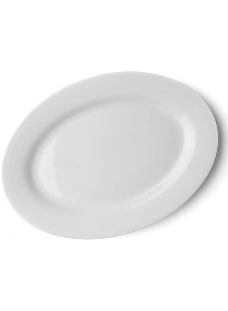 3 Piece Melamine Oval Serving Platter White Easy to Store Durable Shatterproof and Dishwasher Safe Multiple Sizes Break-resistant Melamine Oval Serving Plate - Image 3
